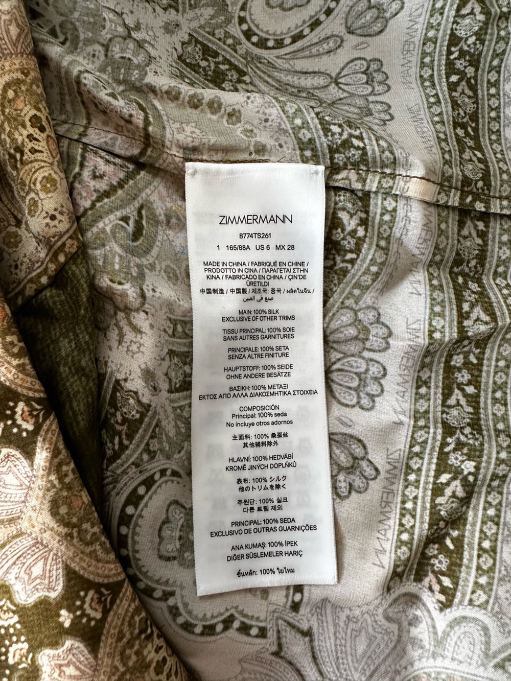 NWT $725 Zimmermann
Luna Paisley Print Silk Satin Button-Up Shirt
Size AU1 US 6 - Picture 10 of 13